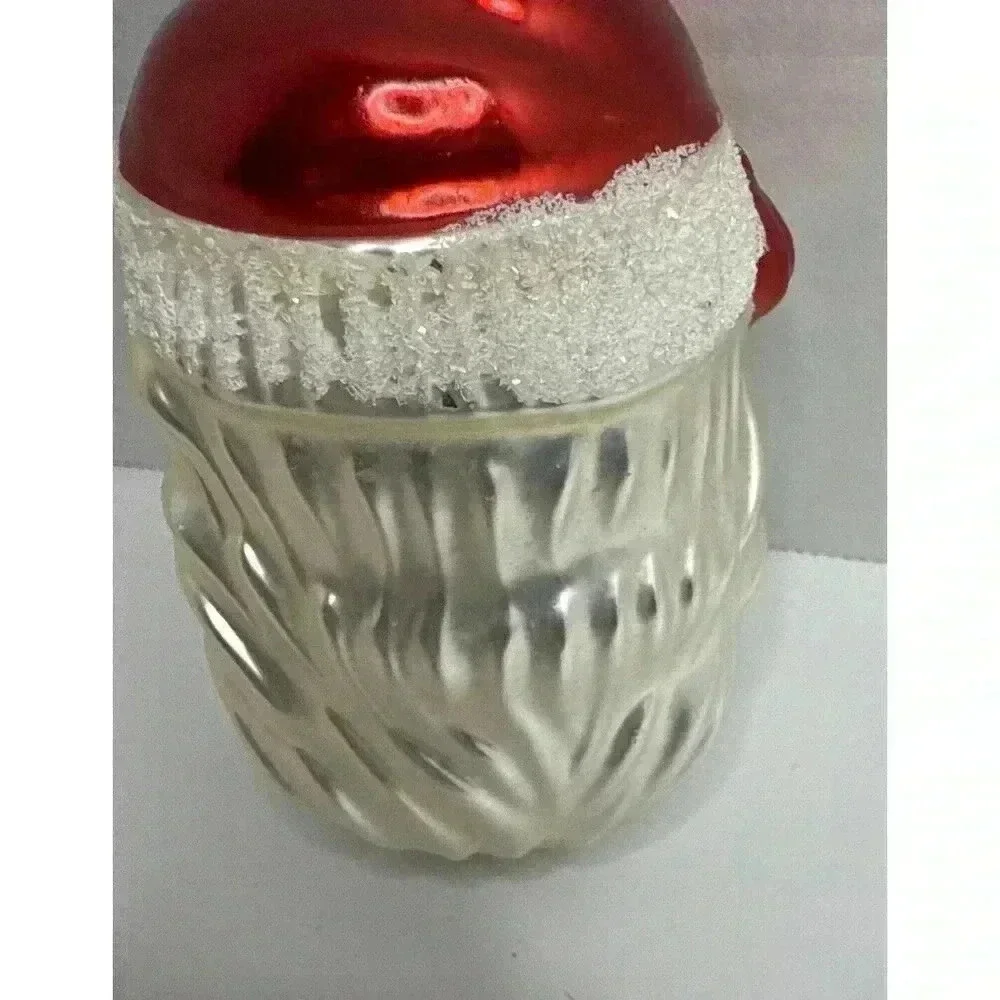 Vintage Frosty Santa Claus Head‎ Christmas Ornament Tree Decoration Holiday